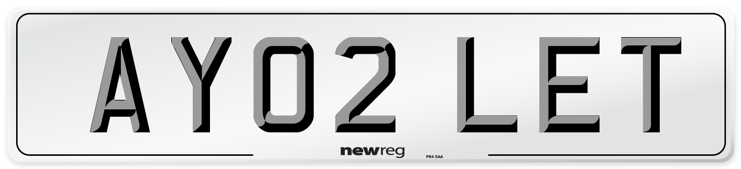 AY02 LET Number Plate from New Reg